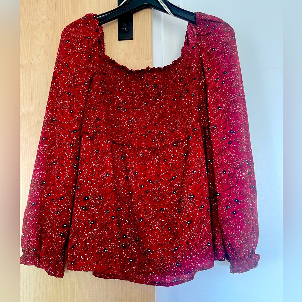 Umgee Sz.L floral metallic babydoll top